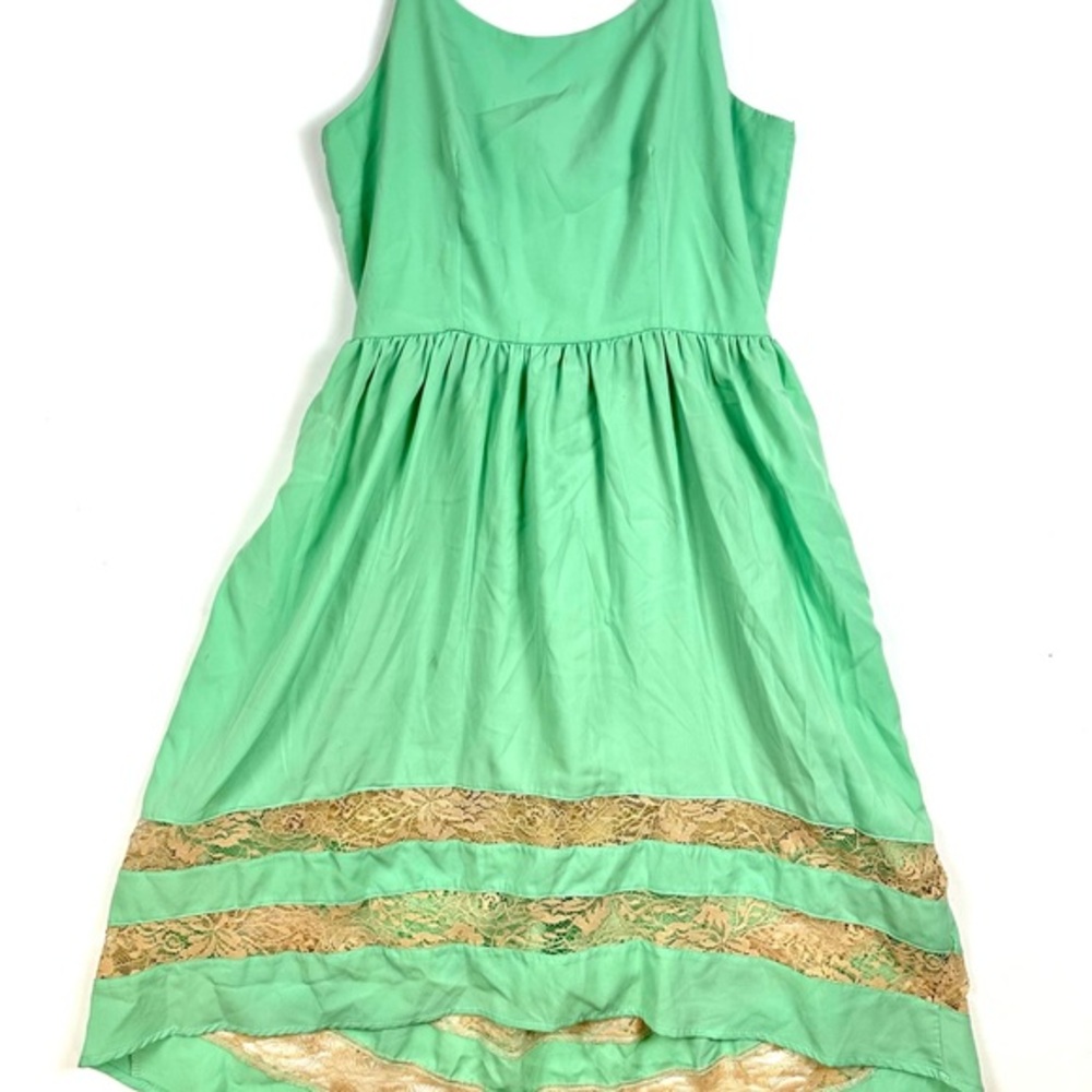 Audrey Green and Gold Midi Dress